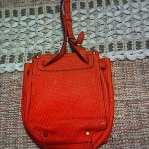 ANNABEL INGALL NEON burnt orange leather bag